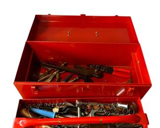Red Snapon Tool Box With Tools, Vintage