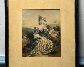 The Belle Of The Village By George Baxter Print