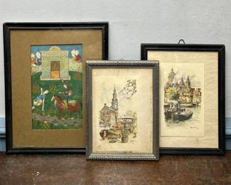 Signed Travel Prints Oriental Unsigned Art Works
