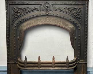Harvard Metal Fireplace Cover, Antique