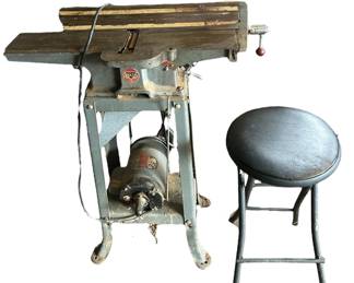 Delta Rockwell 4 Deluxe Jointer, Likely The Model 37 290, Woodworking Tool, With Stool