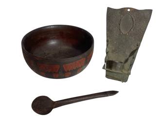 Swedish folk art bowl & spoon
Metal sconce