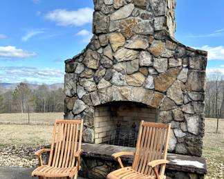 2 Teak Folding Side Chairs