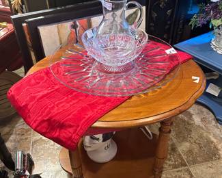 Tiffany signed glass pitcher