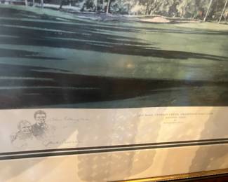 Signed and numbered golf print