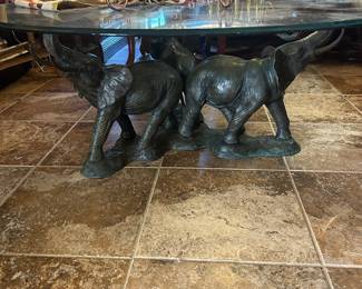 Bronze elephant coffee table 
