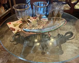 Glass/brass accent pieces 