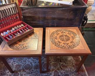 Mid century modern end tables Danish by Bekin 