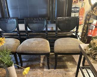 Set of 6 black habersham style dining chairs