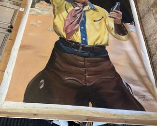 Large original Coca Cola signed by the artist painting 