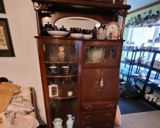 Gorgeous Leaded and Rounded Glass Secretary