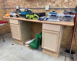 Counter top with both cabinets $25.00 in garage