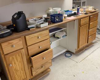 Lower cabinet for sale, will need to be taken apart, $40.00 bring your own help, includes counter top