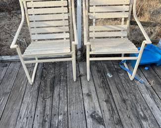 Wood and metal lawn chairs