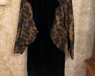 One of a kind handmade velvet dress and jacket 