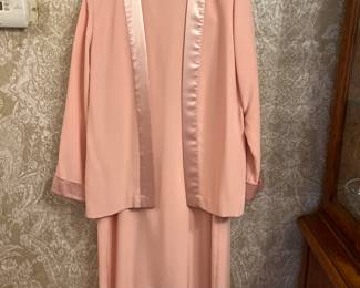 Peach dress and jacket, one of a kind handmade