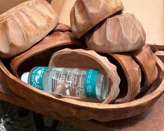 Salad bowl with 8 matching individual bowls