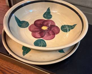 Watts ware spaghetti bowl and serving plate