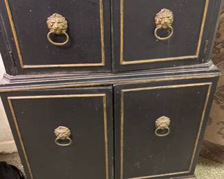 Mid century bar with lion pull knobs