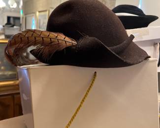 Fun felt hat with pheasant feather