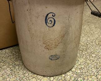 6 gallon red wing crock with handle