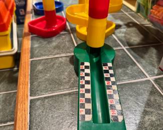 Vintage Marbleworks + Marbleworks Grand Prix track set with original boxes.  There are extra pieces to this set