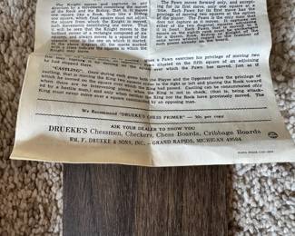 Vintage Drueke’s Chessman set in original wood case