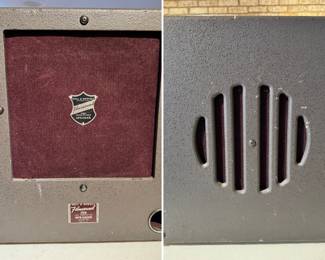 Complete vintage Bell & Howell Filmosound film reel & speaker 