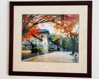 Large framed photo of Bulguksa, Buddhist Temple in South Korea