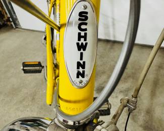 ca. late 60’s/early 70’s Schwinn Collegiate Beach Cruiser banana yellow bicycle