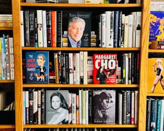 There is a large selection of books on various topics and personalities