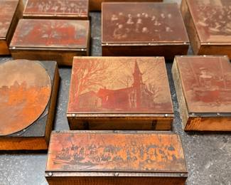 Antique copper negative photo printing plates, sold separately 