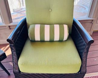 Like New Member’s Mark ‘Carnaby’ 4pc seating set.  This set includes sofa, two swivel rocking chairs, coffee table, cushions and pillows.  The small side table, lamp and outdoor rug will be sold separately 