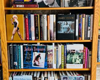 There is a large selection of books on various topics and personalities