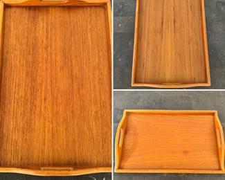 Set of 3 vintage nesting Teakwood trays by Selandia Designs