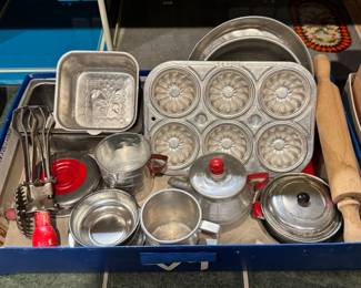 Set of 1950’s children’s aluminum kitchen ware