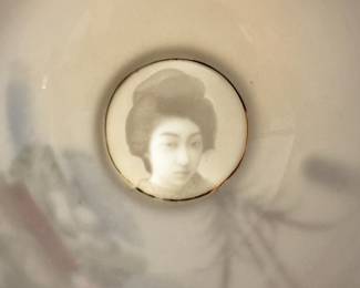 Vintage Kutani luncheon/tea set with Geisha lithophane 