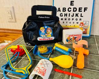 Vintage Fisher Price Medical Kit with Eye Chart