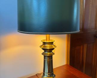 Vintage brass Stiffel lamp with original barrel shade
