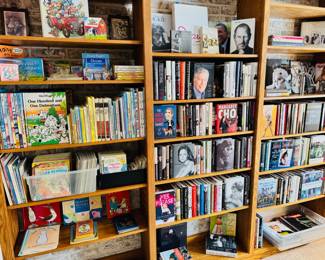 There is a large selection of books on various topics and personalities