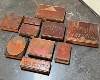 Antique copper negative photo printing plates, sold separately 