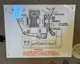Complete vintage Bell & Howell Filmosound film reel & speaker 