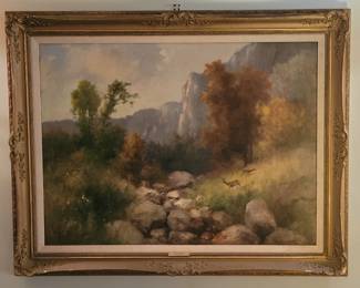 Antal Neogrady original large landscape oil. 1881-1942 well listed artist