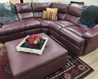 LANE LEATHER RECLINING SECTIONAL