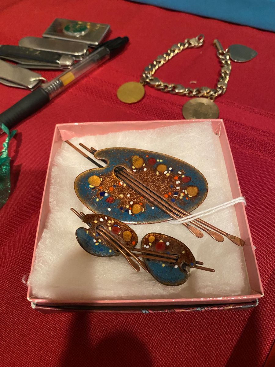 Matisse signed “Palette” brooch and earrings