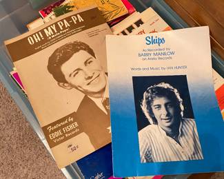Vintage sheet music and piano books