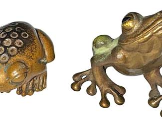 Vintage Brass Frog Figurines