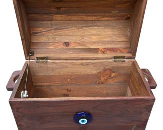 Wooden Chest Decorative Evil Eye