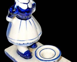 Delft Dutch Woman Candle Holder