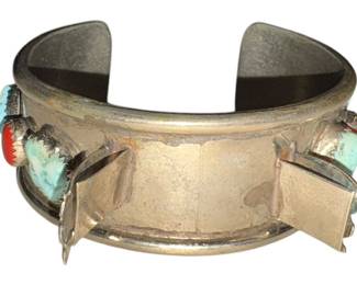 Native American Silver Plated Cuff